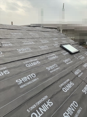 さいたま市にて屋根のルーフィング設置